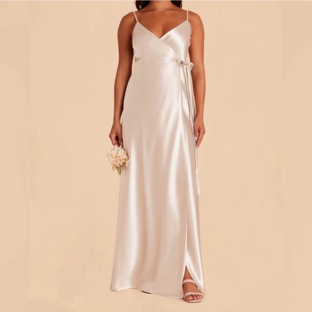 Birdy Grey Cindy Dress- Champagne- Large- Shiny Satin